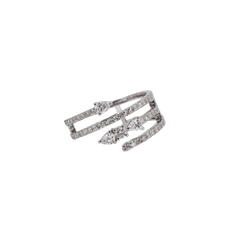 Diamond Stripe Pear Ring 14k