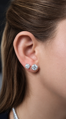 Moissanite Silver Studs (7mm / 8mm)