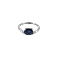 Oval Sapphire White Gold Ring 14k
