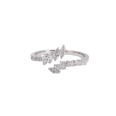 Multi Pear Diamond Half Band Ring 14k
