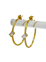 Oval Skinny Gold Hoops