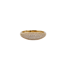 Yellow Gold Diamond Pave Ring 14k