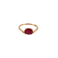 Oval Ruby Gold Ring 14k