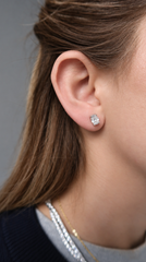 Moissanite Oval Silver Studs (1.5ct)