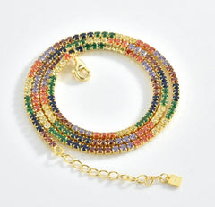 Rainbow Mini Tennis Necklace