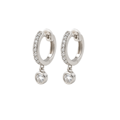 Pave Zircon Basic Hoops (Silver & Gold)