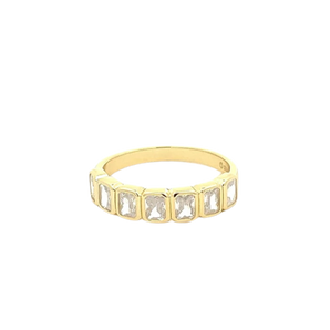 Clear Bezel Stone Gold Ring