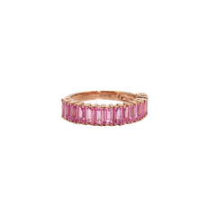 Baguette Pink Sapphire Ring 14k