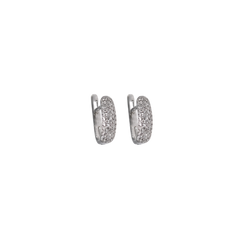 Row Diamond Hoops 14K
