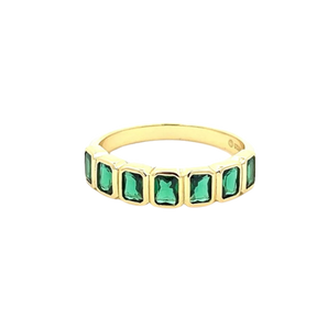 Emerald Bezel Gold Ring