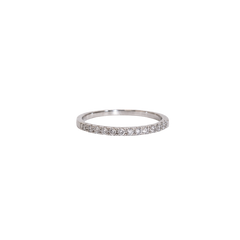 Half Diamond White Band Ring 18k