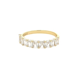 Clear Baguette Half Band Ring