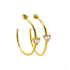 Heart Skinny Gold Hoops