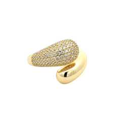 Bean Overlap Pave Ring