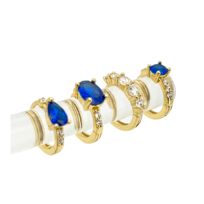 Gold and Sapphire Piercing Set
