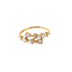 Multi Pear Lab Diamond Gold Ring 14k