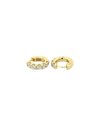 Back and Front Silver Tennis Row Earrings