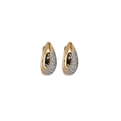 Inlay Diamond Hoop 14K