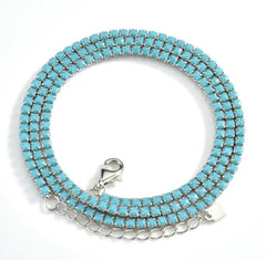 Silver Turquoise Mini Tennis Necklace