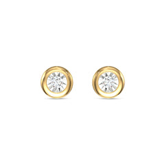Mini Oval Gold Sapphire Stud 14K