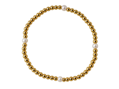 Gold Pisa and Small Pearls Bracelet