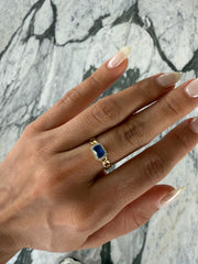 Sapphire Rope Gold Ring