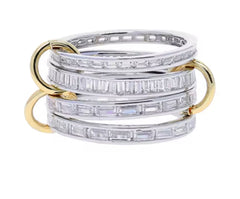 Silver Bezel Spinelli Stacking Rings