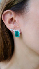 Emerald-Cut Paraiba Big Square Studs