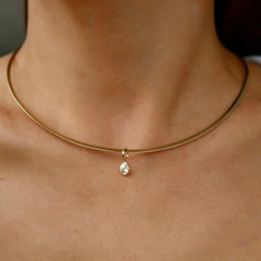 Diamond Bezel Gold Charm 14k