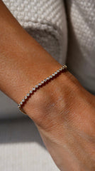 Round Diamond Bezel Gold Tennis Bracelet 14k