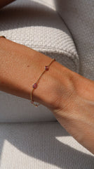 Pink Sapphire Gold Chain Bracelet