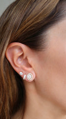 Oval Diamond Gold Illusion Studs 14k