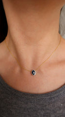 Sapphire & Diamond Necklace 14K