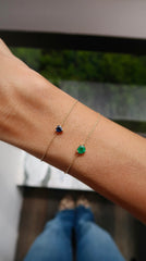 Heart Shaped Stone Chain Bracelet 14k