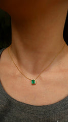 Emerald & Diamond Necklace 14K
