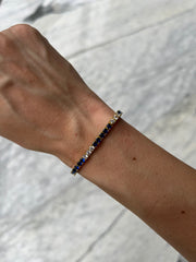 Mixed Gold Sapphire Tennis Bracelet