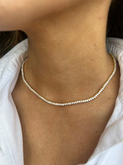 3 Prong Gold Tennis Necklace (2mm)