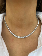 3 Prong Silver Tennis Necklace Rivera (5mm)