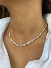 3 Prong Gold Tennis Necklace Rivera (5mm)