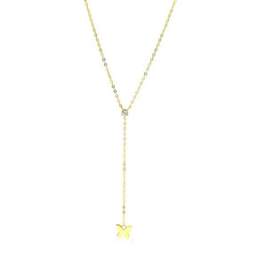 Butterfly Lariat Gold Necklace