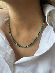 Emerald HQ Flower Tennis Necklace
