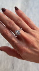 Oval Aquamarine Diamond Ring 14k