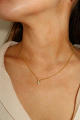 Gold Filled Bead and Pear Diamond Charm