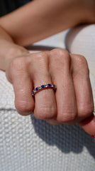 Sapphire White Gold Eternity Band 14k