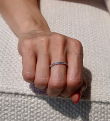 Multicolor Topaz Half Band 18k