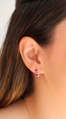 Ruby and Diamond Mini Pendant Earrings 18k