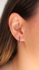 Sapphire Gold Hoops 14k