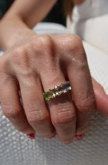 Multi Oval Gem Stone Ring 18k