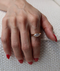 Marquise Lab Diamond Bezel Ring 14k
