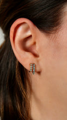 Sky Topaz Double Open Hoop 14k
